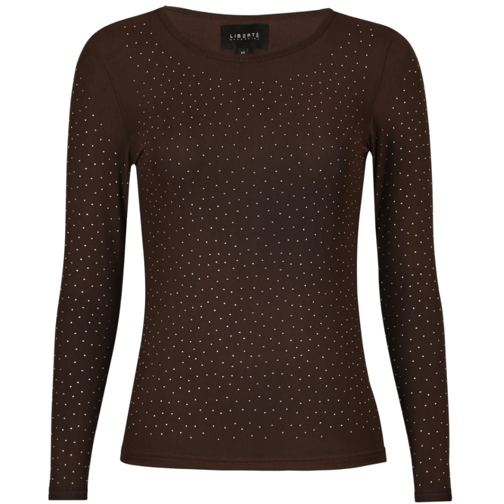 LIBERTÃ dame bluse MESH - DARK BROWN DIAMOND DOT